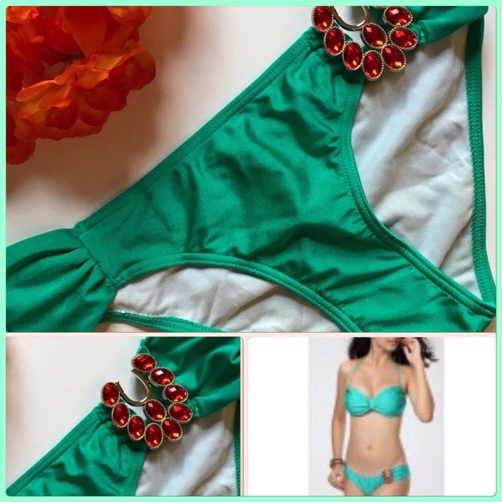 NWT Green & Orange Jewel Bikini Bottoms Size Sm 2 X HP